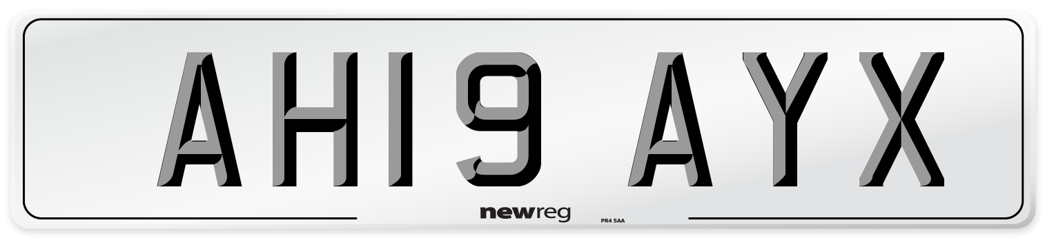 AH19 AYX Number Plate from New Reg